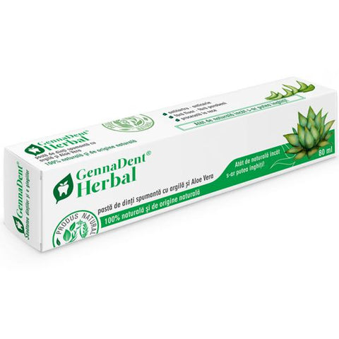 Herbal – pasta de dinti spumanta cu argila si Aloe Vera, 80 ml  10,50 lei