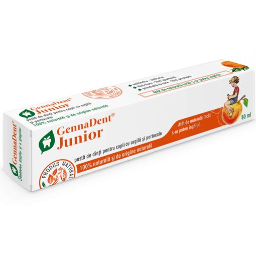 Junior – pasta de dinti pentru copii cu argila si portocale, 80 ml
