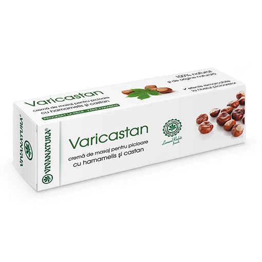Varicastan – crema pentru masajul picioarelor cu hamamelis si castan, 75 ml