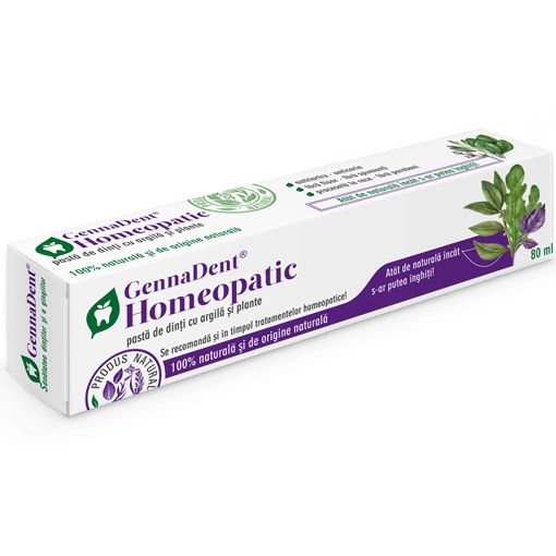 Homeopatic – pasta de dinti cu argila si plante, 80 ml
